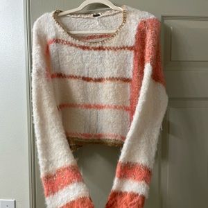 Free people plaid crop pullover